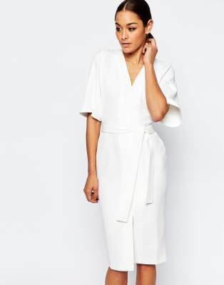 asos white wrap dress