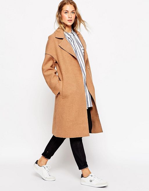 ASOS | ASOS Coat in Bonded Cloth with Raw Edge