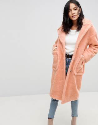 asos design teddy coat