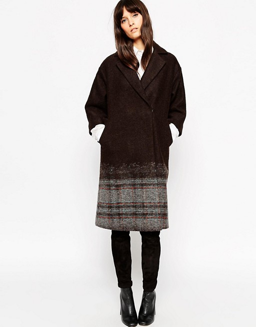 ASOS Coat in Oversized Fit in Ombre Check