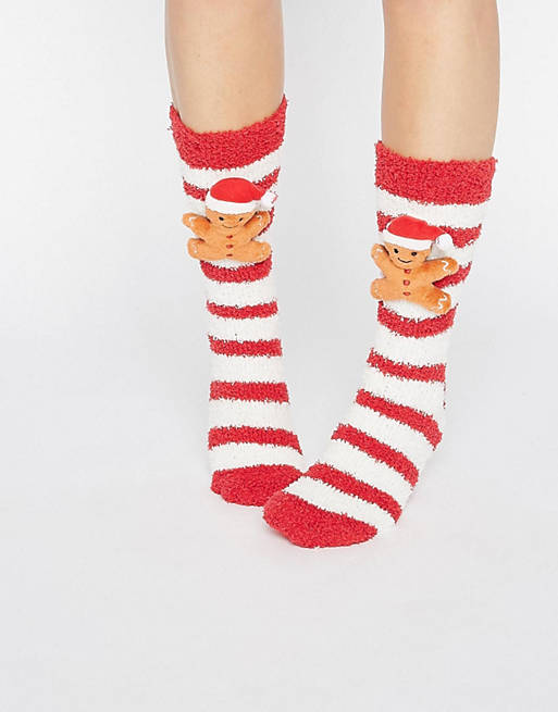 ASOS - Coffret cadeau chaussettes de Noël douillettes avec bonhomme de pain d'épice