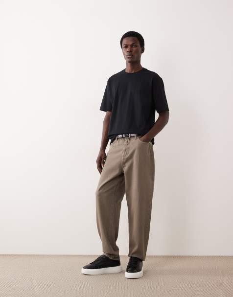 ASOS COLLECTIVE AC-B-251 – Brązowe zwężane jeansy z efektem sprania w stylu vintage - view 1