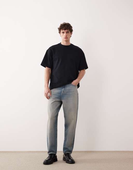 ASOS COLLECTIVE – AC-B-251 – Schmal geschnittene Karottenjeans aus Denim in blauer Vintage-Waschung, 1 von 6