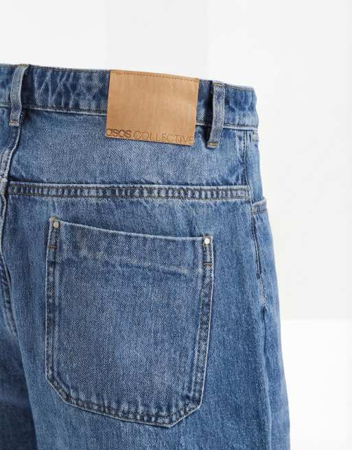 ASOS COLLECTIVE AC-B-251 tapered slim fit jeans in mid wash blue, 8 of 8