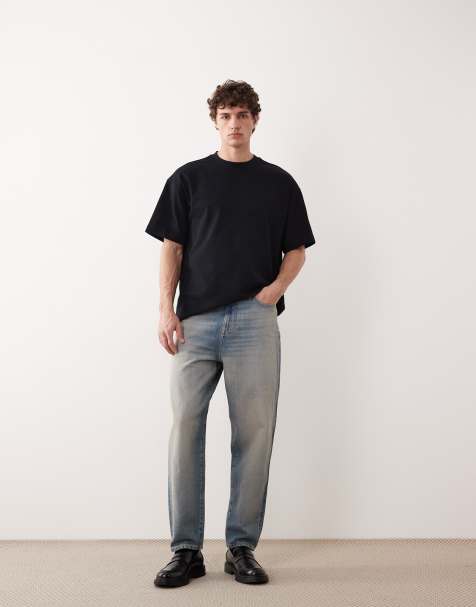 ASOS COLLECTIVE AC-B-251 tapered slim fit jeans in vintage blue wash denim - view 1