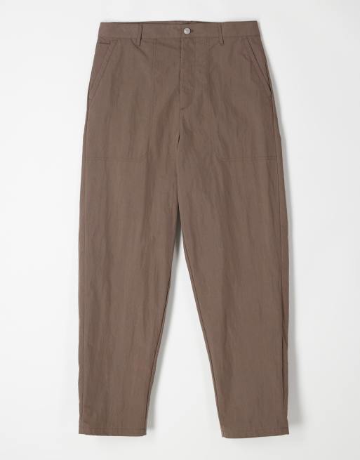 ASOS COLLECTIVE AC-B-252 carrot fit co-ord cotton nylon blend chinos in brown, 5 of 6