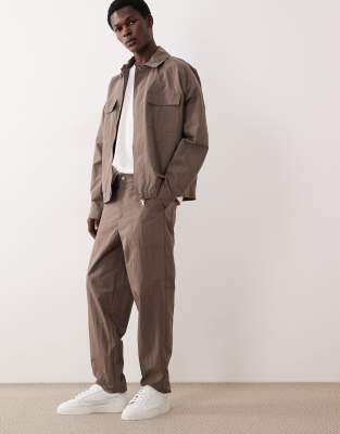 Asos Collective Ac-b-252 Carrot Fit Cotton-nylon Blend Chinos In Brown