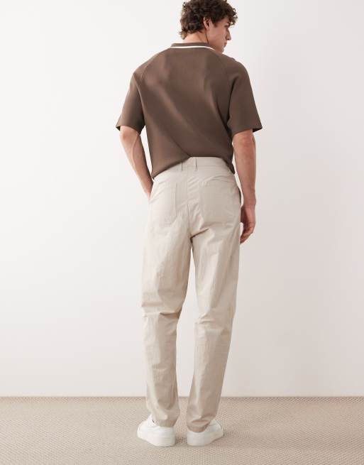 ASOS COLLECTIVE AC-B-252 carrot fit cotton nylon blend chinos in ecru, 2 of 6