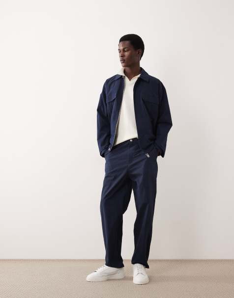 ASOS COLLECTIVE – AC-B-252 – Karotten-Chinohose aus Baumwoll-Nylon-Mix in Marineblau, Kombiteil - view 1