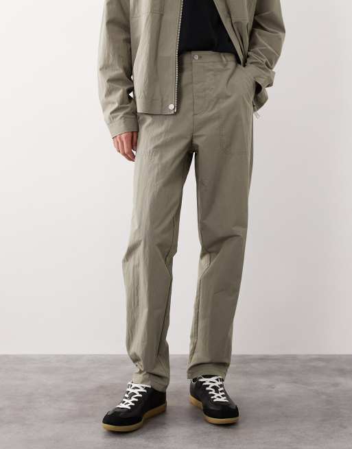 ASOS COLLECTIVE - AC-B-252 - Lyse khaki chinos med tapered carrot-pasform - Del af sæt, 2 af 7