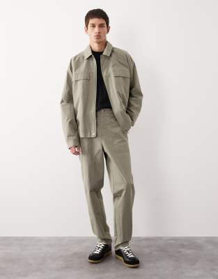 ASOS COLLECTIVE ASOS COLLECTIVE AC-B-252 tapered carrot fit chino co-ord in pale khaki-Green