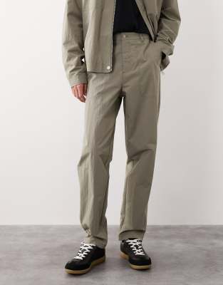 Asos Collective Ac-b-252 Tapered Carrot Fit Chinos In Green