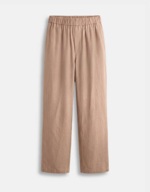 ASOS COLLECTIVE - AC-B-253 - Pantalon droit classique d'ensemble en coton et lin mélangés - Beige, 6 de 9