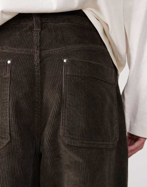 ASOS COLLECTIVE AC-B-253 - Pantaloni dritti in tessuto a coste marrone in coordinato, 5 di 7