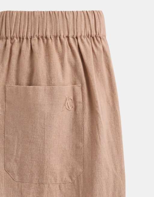 ASOS COLLECTIVE AC-B-253 - Parte de un conjunto - Pantalones beis de corte recto clásico de algodón y lino, 9 de 9