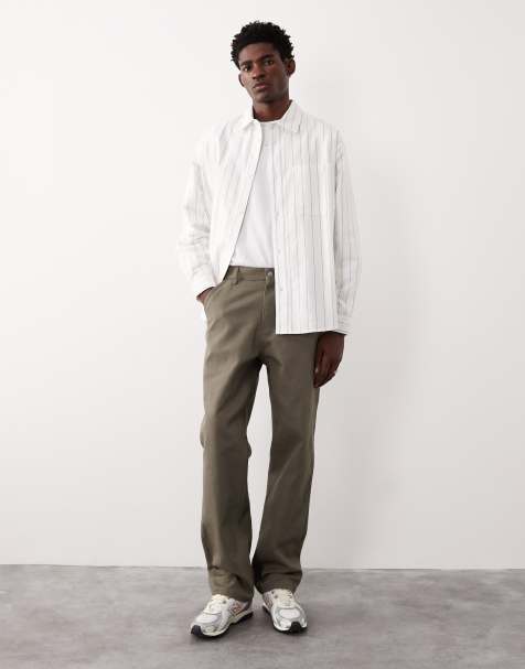 ASOS COLLECTIVE AC-B-253 - Rechte timmermansbroek met signature pasvorm in kaki - view 1