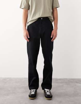 Asos Collective Ac-b-253 Signature Straight Fit Carpenter Pants In Black
