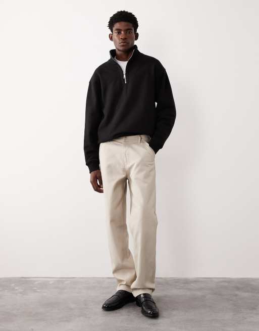 ASOS COLLECTIVE AC-B-253 signature straight fit carpenter trousers in ecru