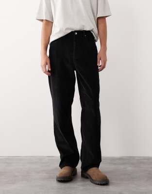 Asos Collective Ac-b-253 Signature Straight Fit Cord Pants In Black