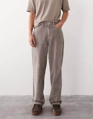 Asos Collective Ac-b-253 Signature Straight Fit Cord Pants In Green