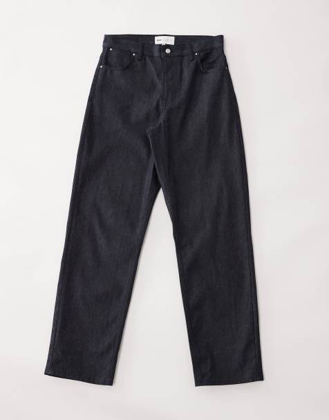 ASOS COLLECTIVE straight fit jeans in raw denim - MBLUE