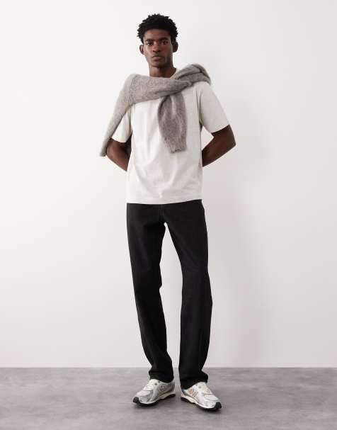 ASOS COLLECTIVE AC-B-253 - Sorte forvaskede jeans med særlig lige pasform - view 1