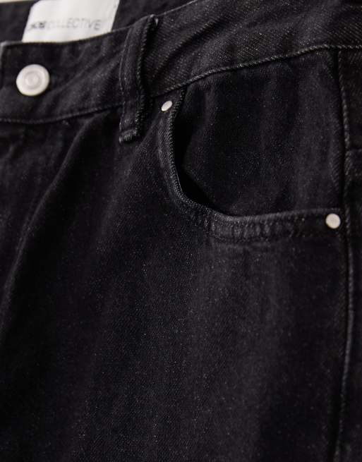 ASOS COLLECTIVE AC-B-253 - Sorte forvaskede jeans med særlig lige pasform, 7 af 7