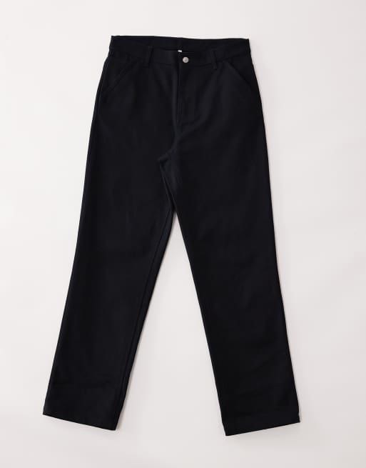 ASOS COLLECTIVE - AC-B-253 - Sorte signatur-tømrerbukser med lige pasform, 6 af 7