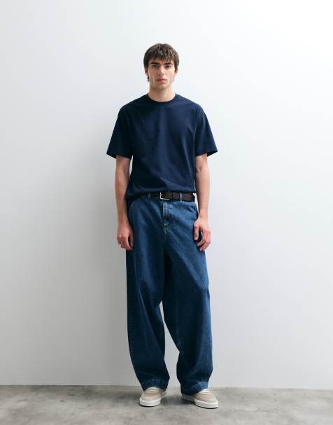 ASOS COLLECTIVE – AC-B-254 – Niebieskie zwężane jeansy z baryłkowymi nogawkami - view 1