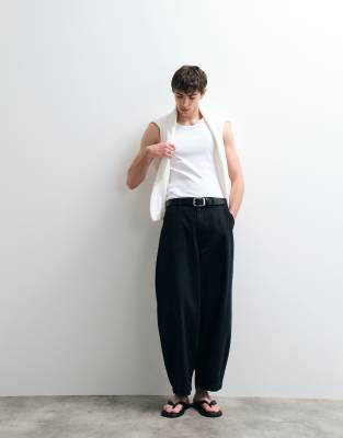 Asos Collective Ac-b-254 Worker Barrel Fit Denim Jeans In Black