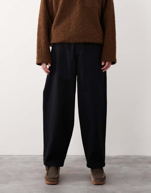 ASOS COLLECTIVE AC-B-254 tapered barrel pants in black, 2 of 7