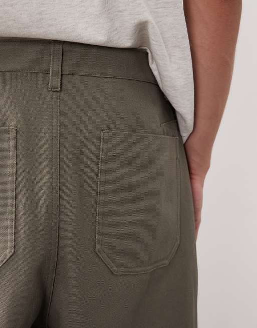 ASOS COLLECTIVE AC-B-254 tapered barrel pants in khaki , 5 of 7
