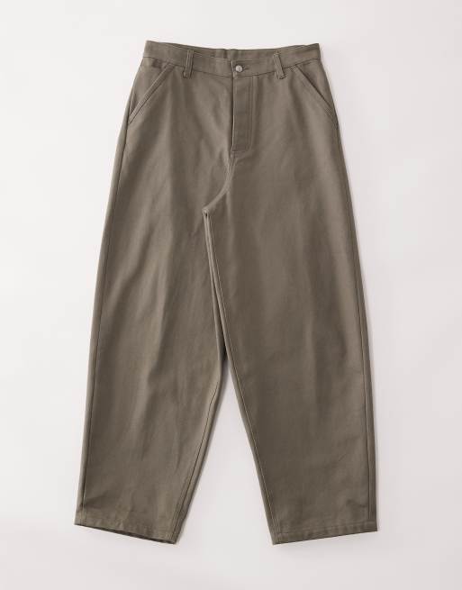 ASOS COLLECTIVE AC-B-254 tapered barrel pants in khaki , 6 of 7
