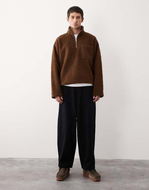 ASOS COLLECTIVE tapered barrel trouser in black - BLACK