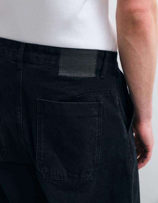 ASOS COLLECTIVE AC-B-254 worker barrel fit denim jeans in black, 2 of 5