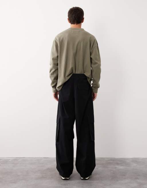 ASOS COLLECTIVE – AC-B-255 – Oversize-Cargohose in verwaschenem Schwarz, 3 von 7
