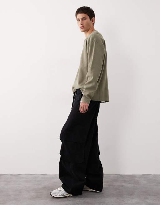 ASOS COLLECTIVE – AC-B-255 – Oversize-Cargohose in verwaschenem Schwarz, 4 von 7