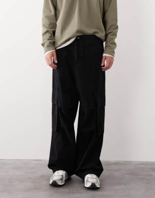 Asos Collective Ac-b-255 Oversized Cargos In Black