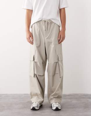 Asos Collective Ac-b-255 Oversized Cargos In Neutral