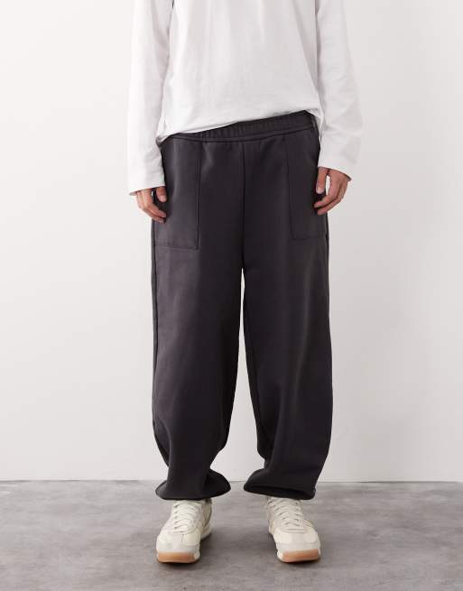 ASOS COLLECTIVE AC-B-2571 – Grafitowe bardzo grube joggersy ze ściągaczami, 3 z 7