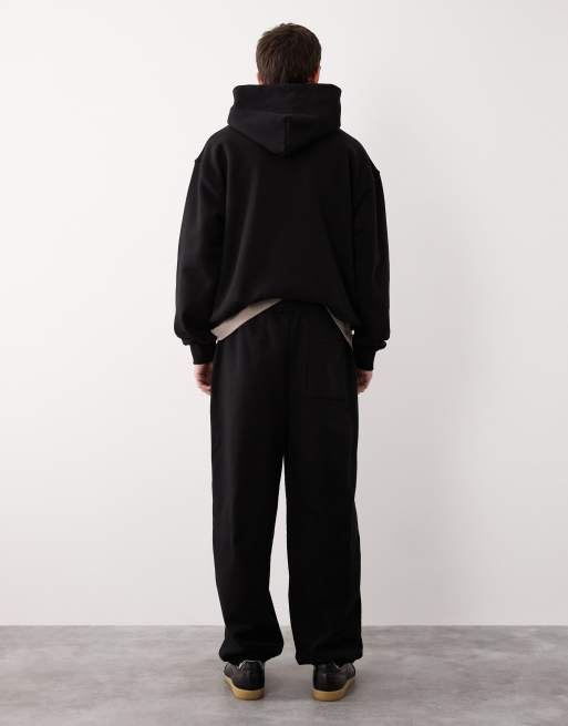 ASOS COLLECTIVE AC-B-2571 - Joggers super pesanti neri con fondo elasticizzato , 4 di 7