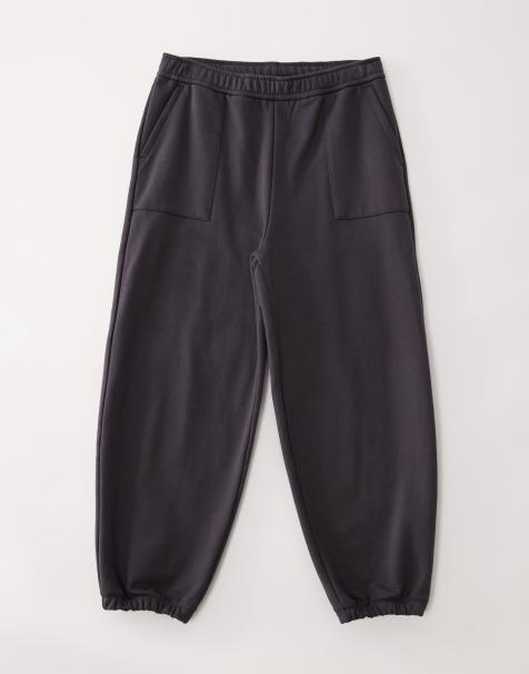 ASOS COLLECTIVE oversized  cuffed super heavyweight jogger in charcoal - CHARCOAL