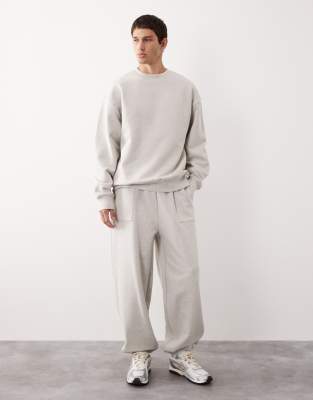 Asos Collective Ac-b-2571 Signature Cuffed Heavyweight Jogger In Gray
