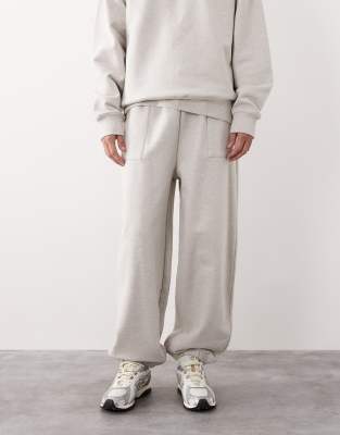 Asos Collective Ac-b-2571 Signature Cuffed Heavyweight Jogger In Gray