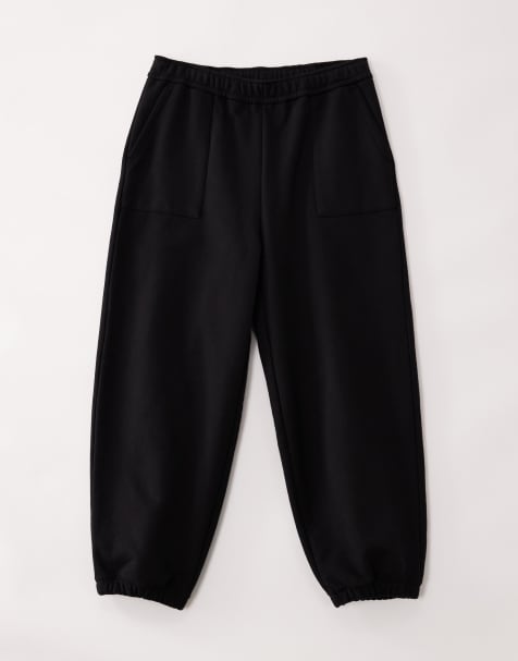 ASOS COLLECTIVE oversized cuffed super heavyweight jogger in black  - BLACK