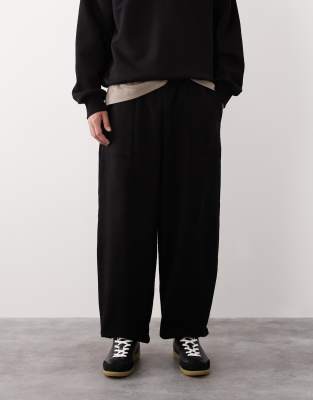 Asos Collective Ac-b-2571 Signature Cuffed Heavyweight Sweatpants In Black
