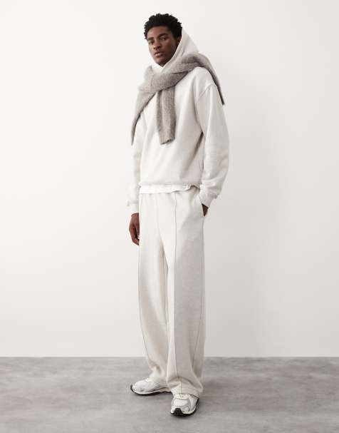 ASOS COLLECTIVE – AC-B-2572 – Jasnoszare melanżowe grube joggersy bez ściągaczy u dołu - view 1