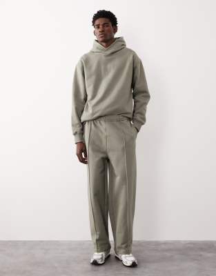 Asos Collective Ac-b-2572 Signature Fixed Hem Heavyweight Jogger In Green