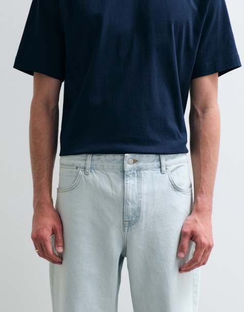 ASOS COLLECTIVE AC-B253 classic straight fit denim jeans in light blue stone wash - view 1