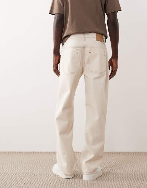 ASOS COLLECTIVE AC-B253 classic straight fit jeans in raw ecru denim (part of a set) - view 1